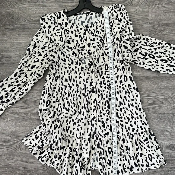 NWOT Zara Animal Print Babydoll Mini Dress - Picture 11 of 12